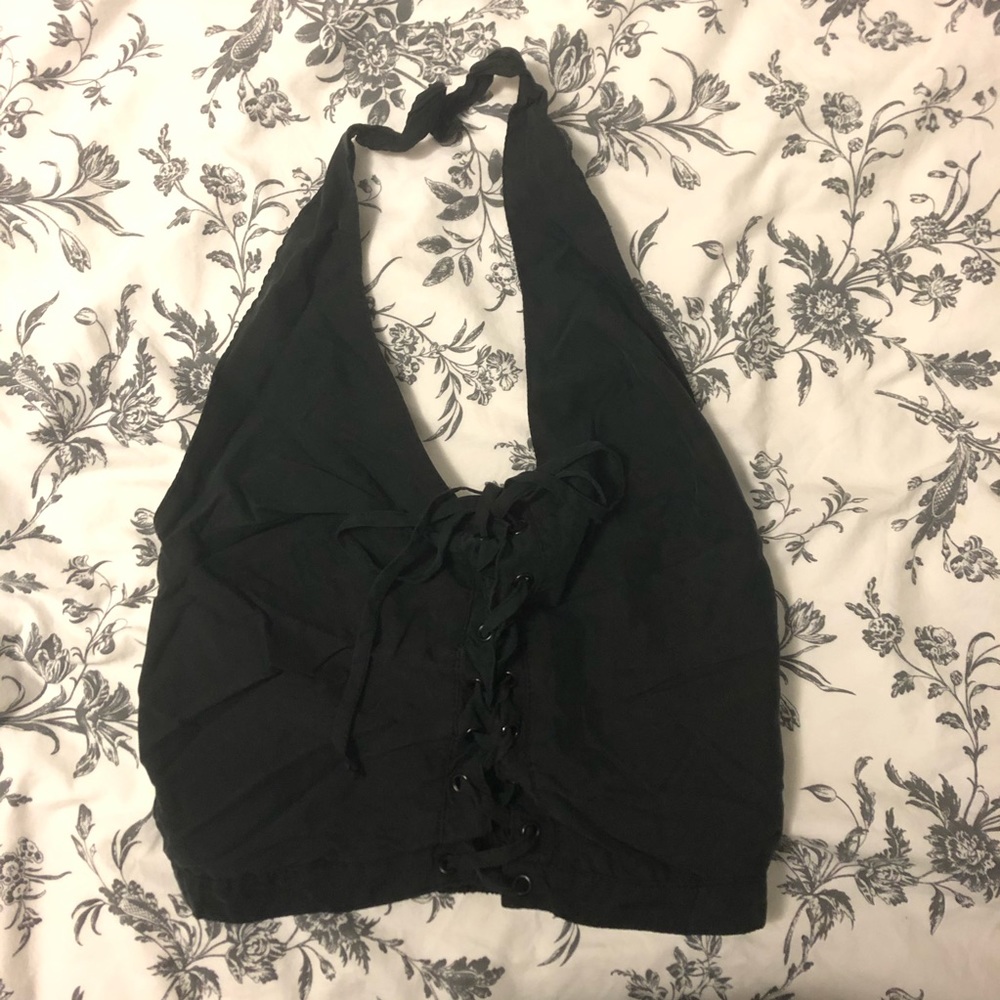 Brandy Melville lace up halter top